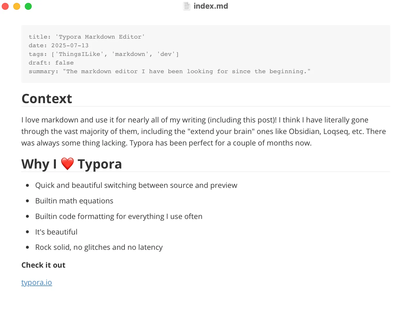 typora blog post