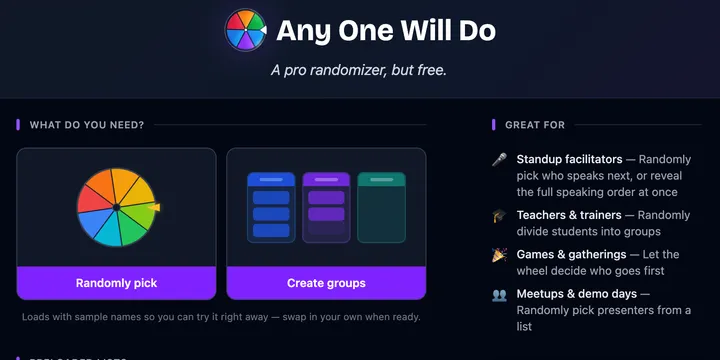 image: Any One Will Do