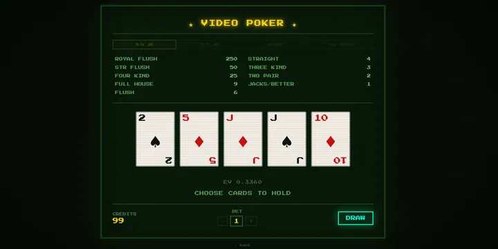 image: Video Poker with EV Display