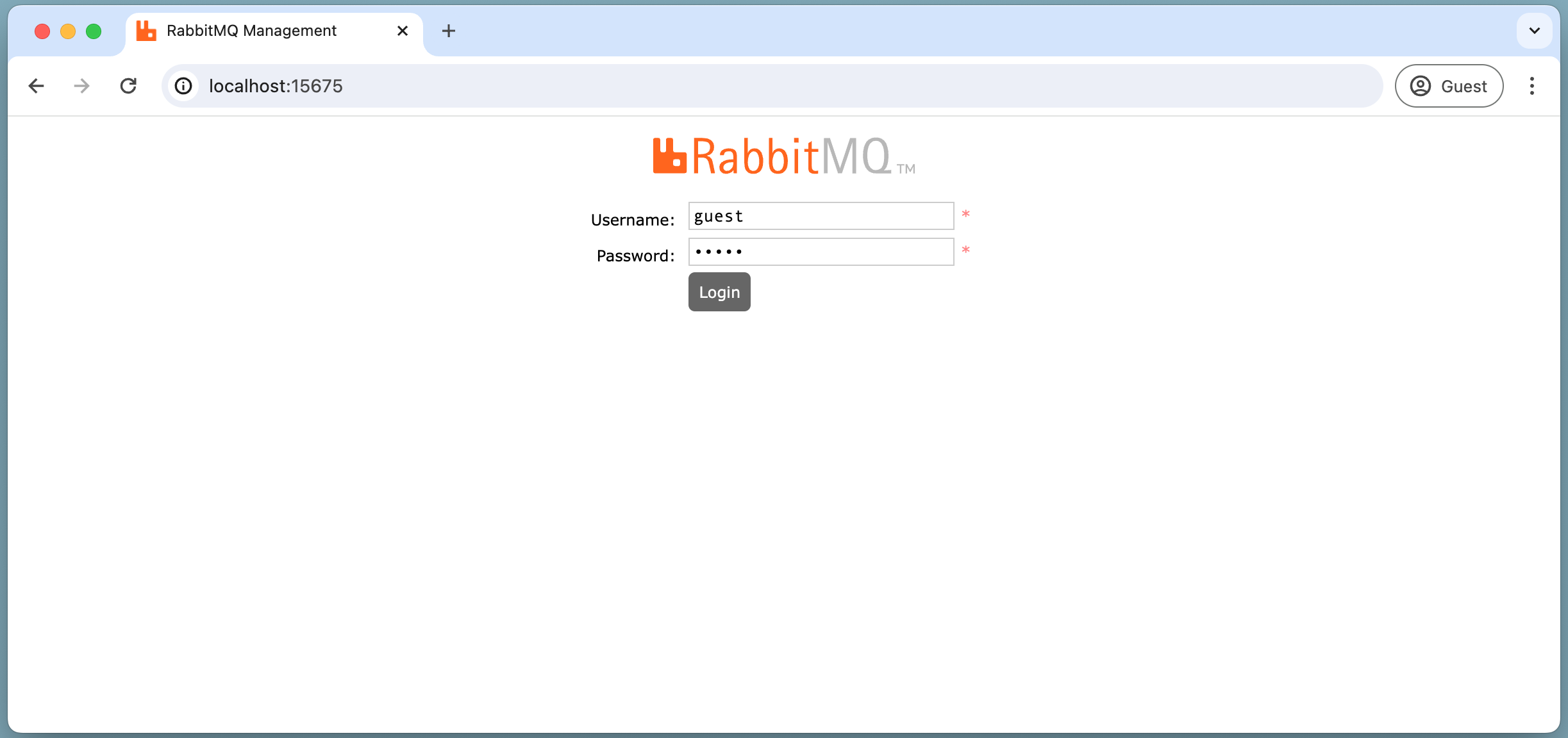 RabbitMQ Log In