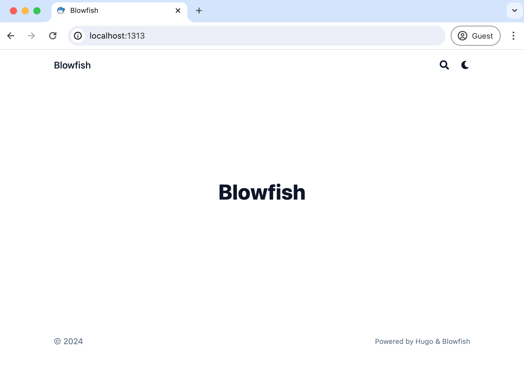 hugo start page